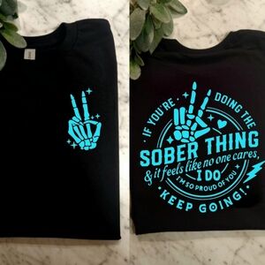 Sober shirt Keep Going Proud cute Recovery awareness popular Blue